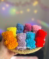 Image 1 of Crochet Gummy Bear Keychain – Handmade Amigurumi Bear – Haribo-Inspired Plush Charm Kawaii