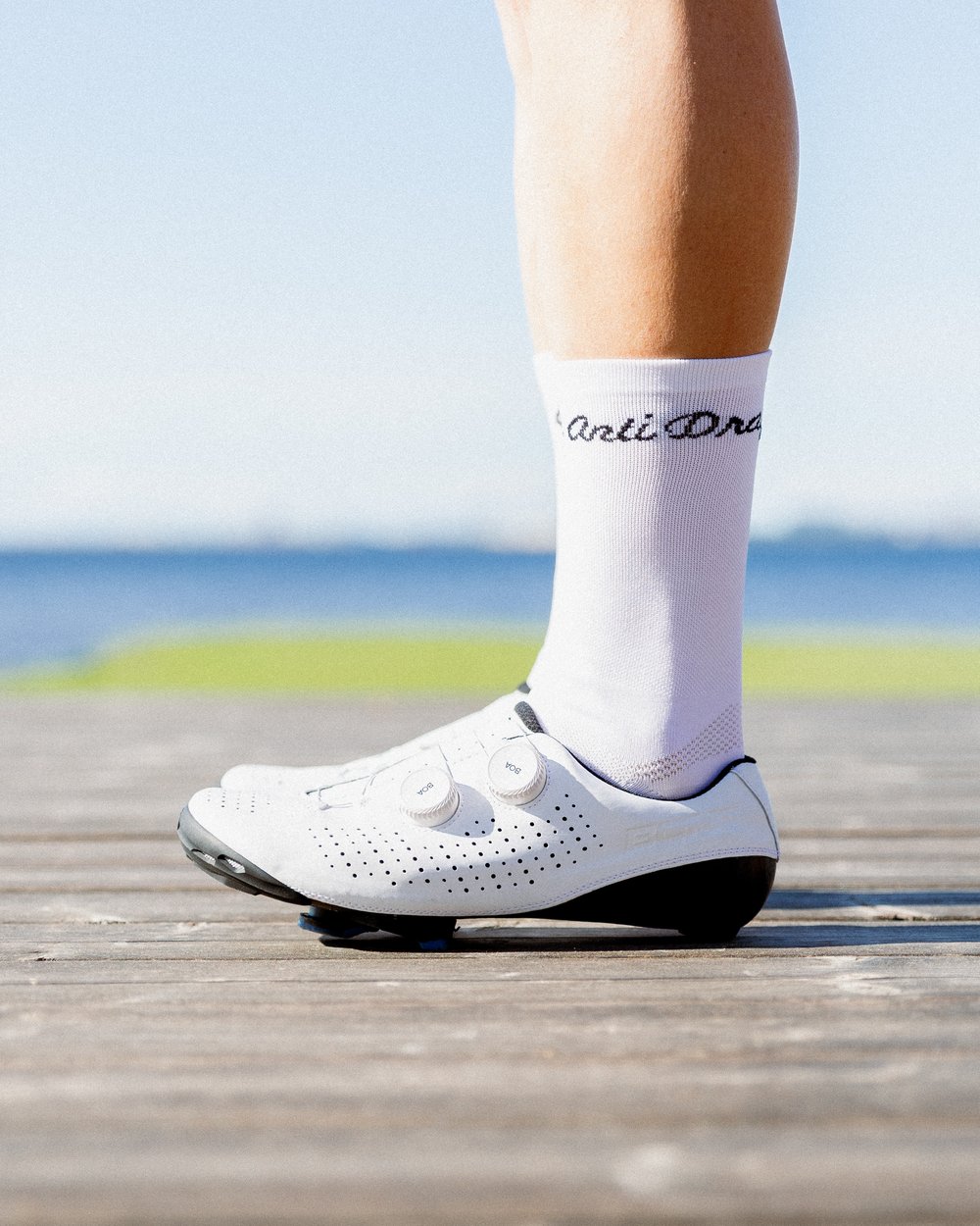 Image of White 7 inch tall AntiDrag sock 2024