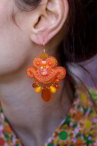 Image 1 of Mini Earrings - Tangerine 