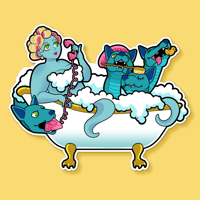Scylla Sittin' in the Tub, 3" Sticker