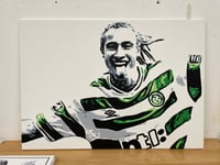 HENRIK LARSSON 6-2 CELTIC FC DERBY PAINTING