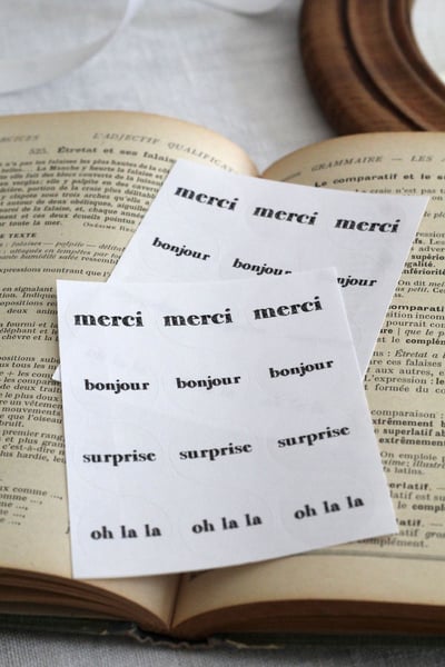 Image of Etiquette autocollante MERCI (AUTOCMERCI)