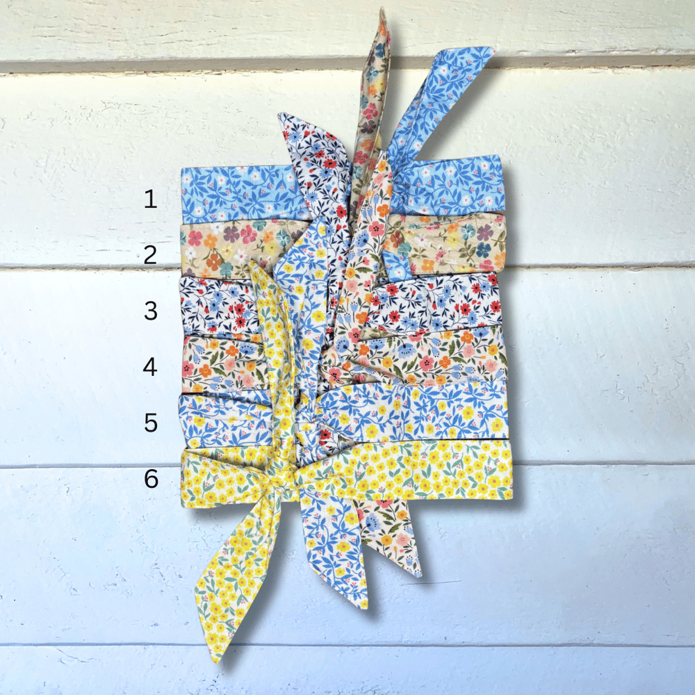 Image of Blues + Yellows Floral Mini Neckteis