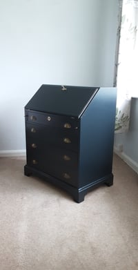 Image 2 of Writing Bureau in off black.