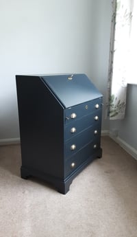 Image 3 of Writing Bureau in off black.