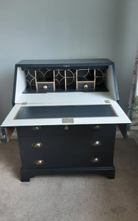 Image 5 of Writing Bureau in off black.