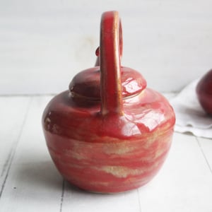 Image of Red Teapot, Handcrafted Nature Themed, 24 Ounce "Discounted Second" Sale