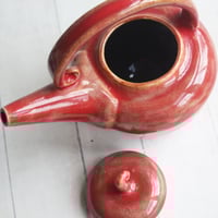 Image 14 of Red Teapot, Handcrafted Nature Themed, 24 Ounce "Discounted Second" Sale