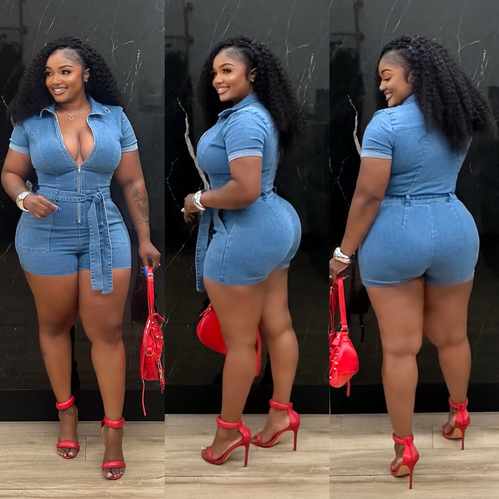 Image of GINNY DENIM ROMPER 