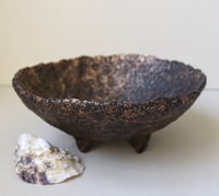 Image 1 of Bronze paper mache  bowl on 4 legs.