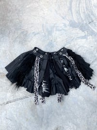 Image 1 of Waxed denim fur skirt
