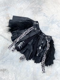 Image 3 of Waxed denim fur skirt