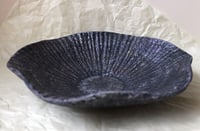 Image 2 of Charming wavy paper mache bowl in shades of silver.