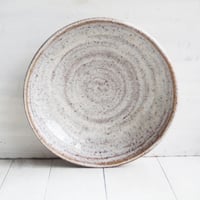 Image 5 of Handcrafted Rustic Shallow Bowl in Toasted Marshmallow Glaze, "My Favorite Plate", Made in USA
