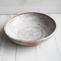 Image 7 of Handcrafted Rustic Shallow Bowl in Toasted Marshmallow Glaze, "My Favorite Plate", Made in USA