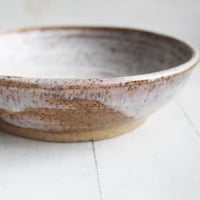 Image 3 of Handcrafted Rustic Shallow Bowl in Toasted Marshmallow Glaze, "My Favorite Plate", Made in USA