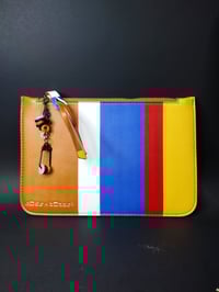 Vegan leather pouch with matching beads 