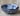 Exquisite paper mache bowl with navy blue flowers.