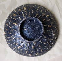 Image 3 of Aged paper mache bowl with shells. Antique style recycled paper plate.