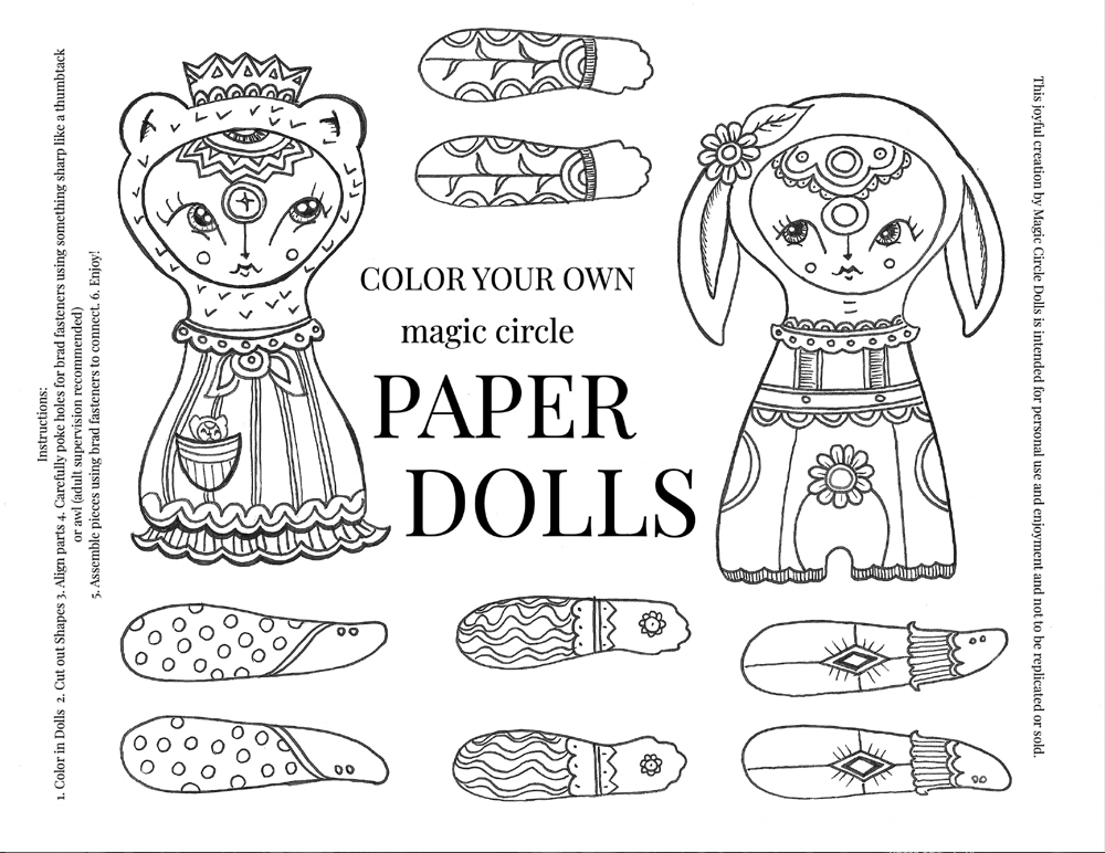 Image of (PDF) Color your own PAPER DOLL