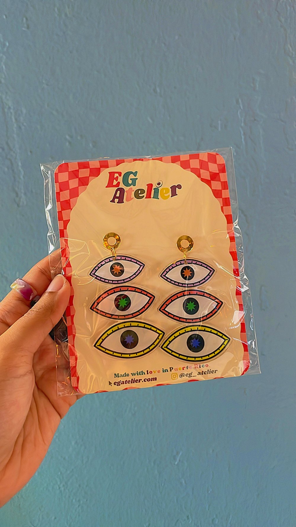 Image of Triple Eye Prism earrings