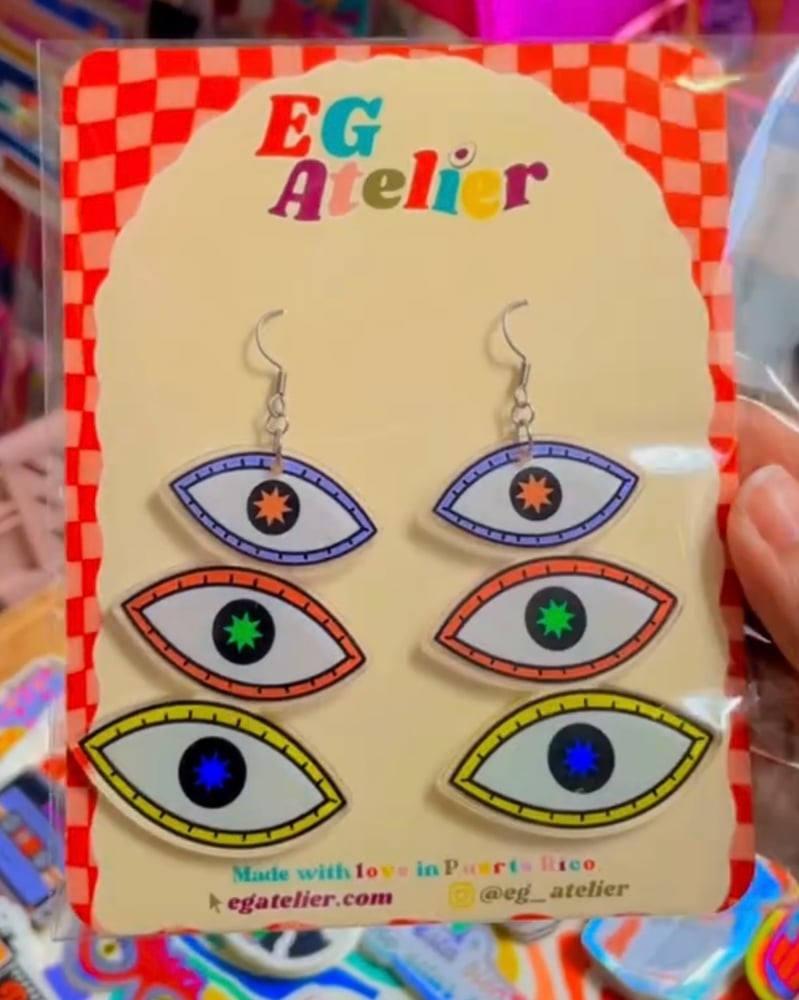 Image of Triple Eye Prism earrings