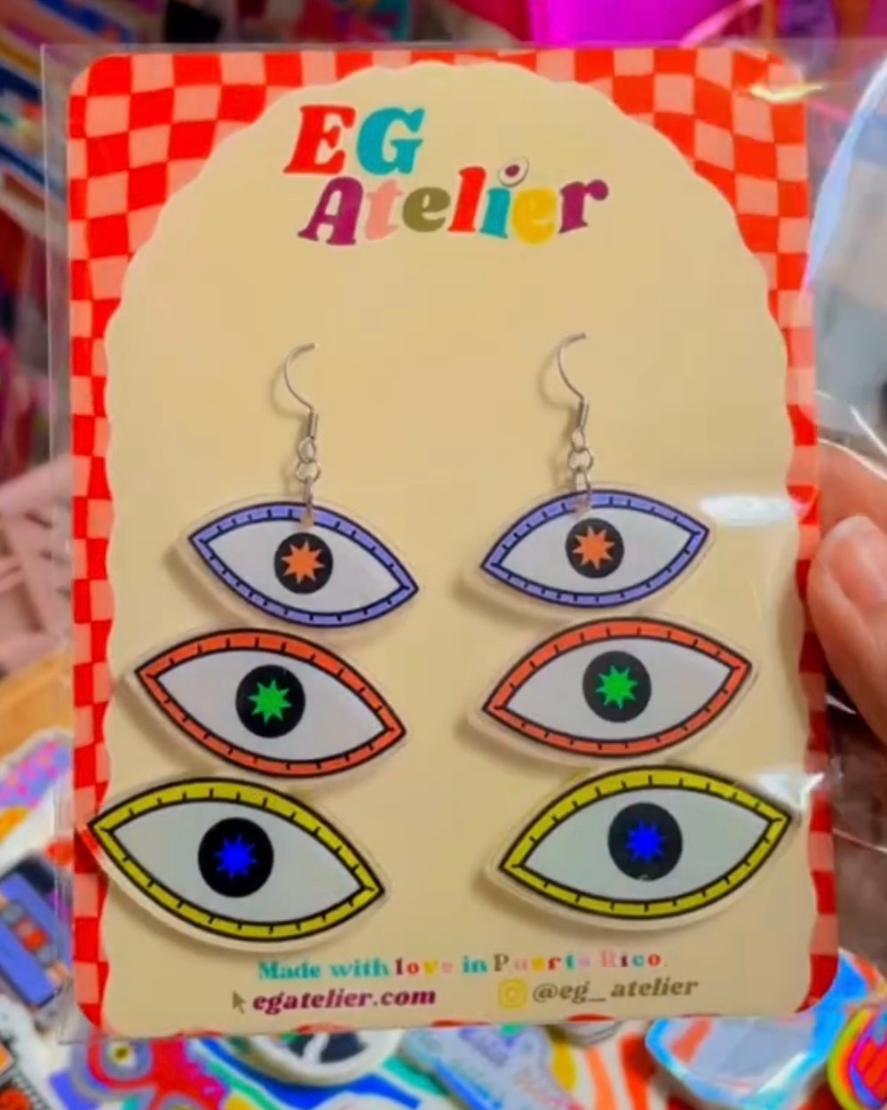 Image of Triple Eye Prism earrings