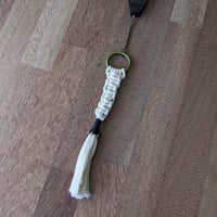 Image 3 of House Charm - Misericord with Macrame Tassel - Black Walnut I