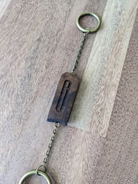 Image 4 of House Charm - Misericord with Macrame Tassel - Black Walnut II