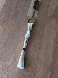 Image 2 of House Charm - Misericord with Macrame Tassel - Black Walnut III