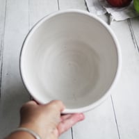 Image 5 of Large Utensil Holder in Rustic Modern Matte White Glaze, Ceramic Kitchen Crock, Made in USA