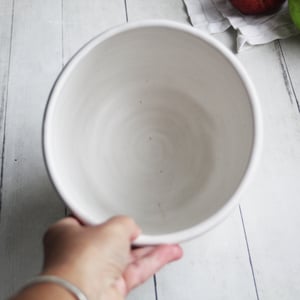 Image of Large Utensil Holder in Rustic Modern Matte White Glaze, Ceramic Kitchen Crock, Made in USA