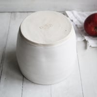 Image 12 of Large Utensil Holder in Rustic Modern Matte White Glaze, Ceramic Kitchen Crock, Made in USA
