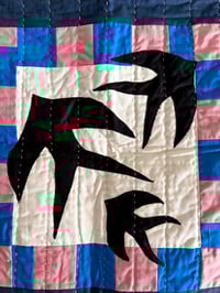 Image 2 of Swallows Wall Hanging- Navy and pink 