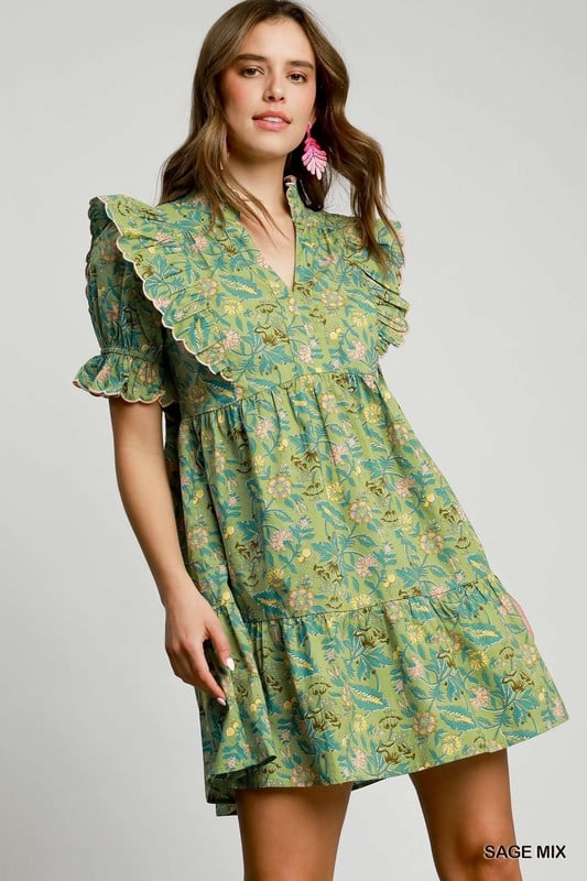 Image of FLORAL TIERED DRESS