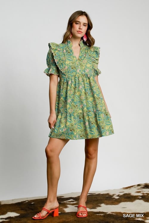 Image of FLORAL TIERED DRESS
