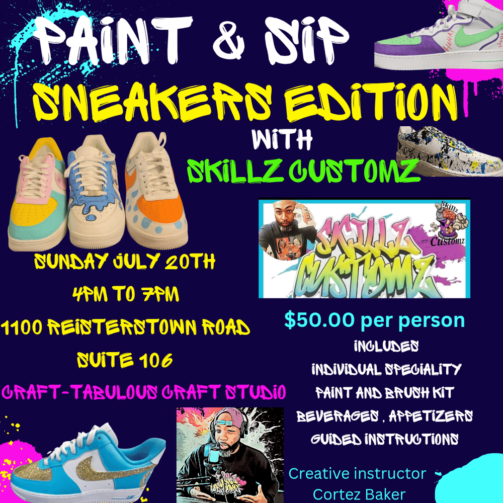 Image of Paint & Sip... sneakers edition 