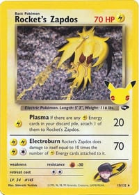 Rocket's Zapdos - Celebrations: Classic Collection - Near Mint