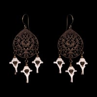 Image 1 of "Aubrey" Vertebrae Bone Earrings