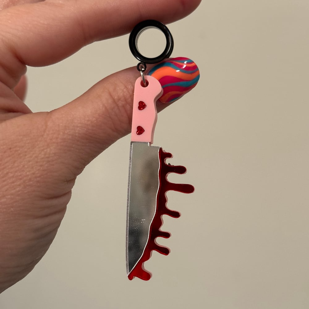 Image of Pink Knife Dangles (sizes 4g-2")
