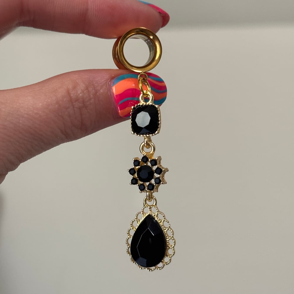 Image of Black & Gold Fancy Dangles (sizes 4g-2")