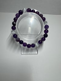 Image 1 of Amethyst & Selenite Crystal Bracelet – Divine Clarity & Spiritual Protection