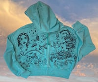 "Flower Dream" zipper hoodie Large