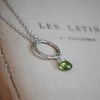 Orbit Necklace with Peridot, Sterling Silver