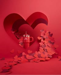 Image 4 of Stanley™️ 20 Oz. Valentine's Day Quencher | Ruby Hearts