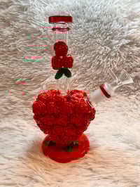 Image 3 of Red Roses 9 "Glass Bong  