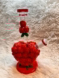 Image 1 of Red Roses 9 "Glass Bong  