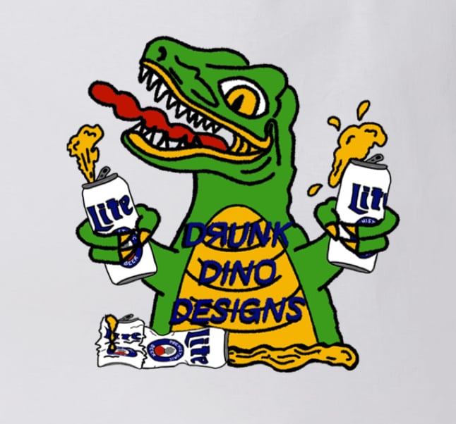 Image of Drunk Dino Tshirt