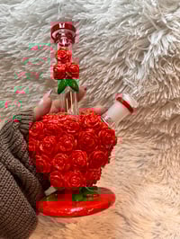 Image 2 of Red Roses 9 "Glass Bong  