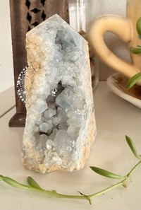 Image 3 of CELESTITE TOWER WITH DRUZY